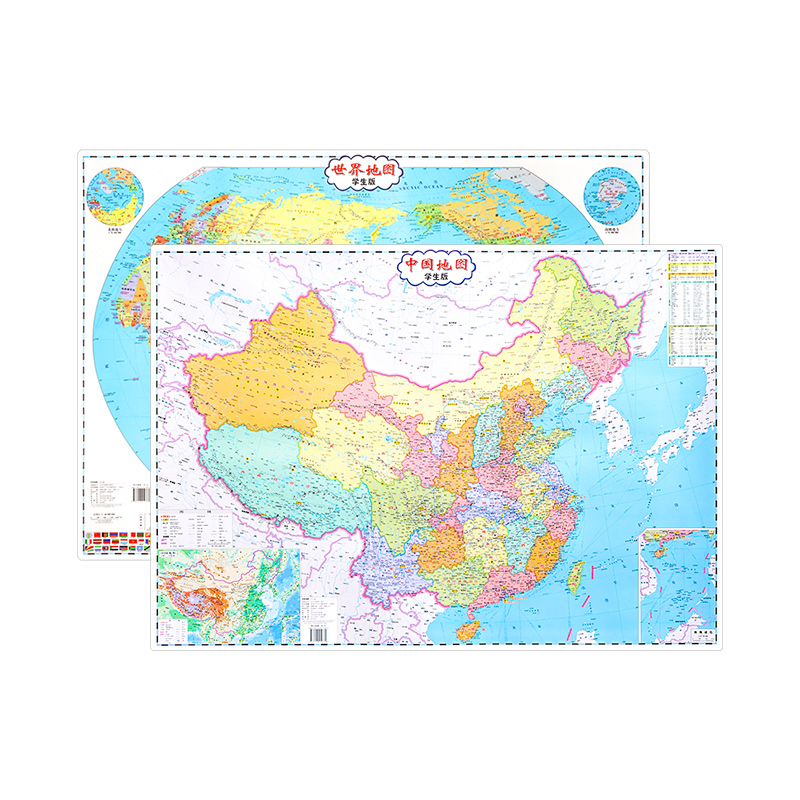 水晶版 中国地图和世界地图挂图86cm 2023版 学生专用地理地图 环保塑料材质防水地图 新材质新升级 - 图3