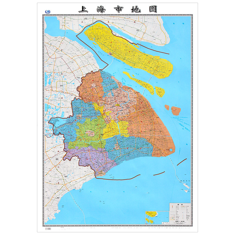 2025版上海市地图上海市交通旅游地图墙贴106*76厘米大尺寸防水高清贴画挂图中国34分省系列地图之上海市地图_虎窝淘