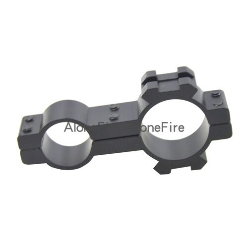 19/25mm导轨夹具8八字管夹转接夹具固定夹双孔圆管支架手电筒灯夹 - 图1