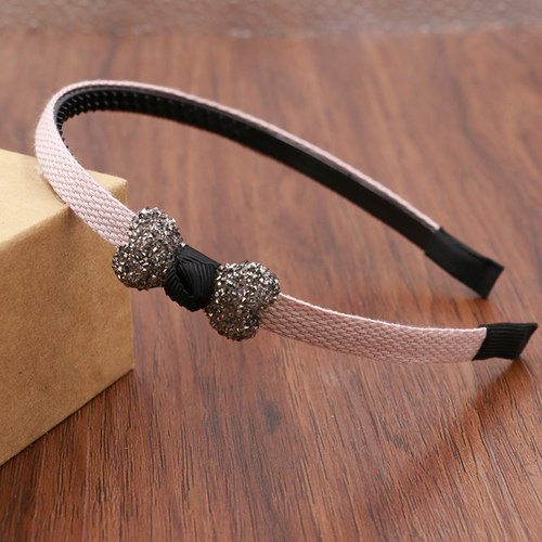 女大童发箍发卡墨钻爱心发饰品带齿防滑头圈学生压发头箍简约头饰 - 图1