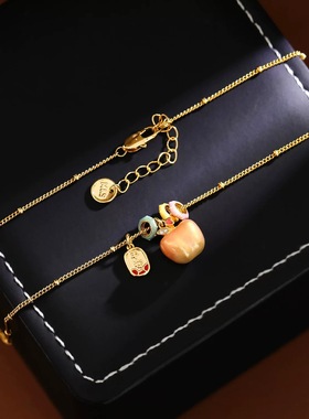 秋冬红苹果平安纳福项链