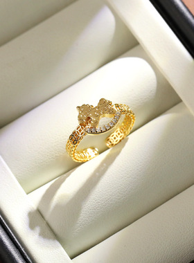 2026马年马上有钱锆石耳钉女款