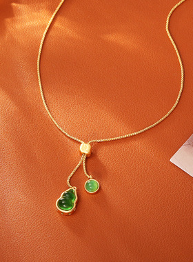 新中式福禄双葫芦好运锁骨链