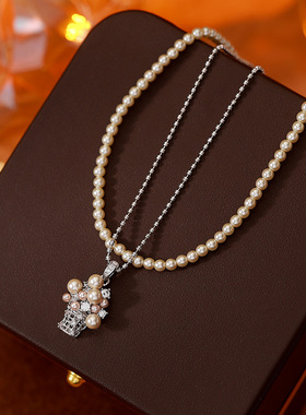 爆米花珍珠项链女轻奢叠戴套装