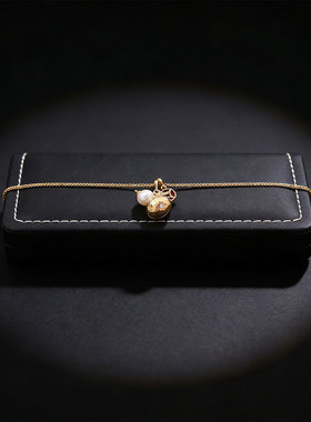 轻奢珐琅红钱币葫芦锁骨链女款