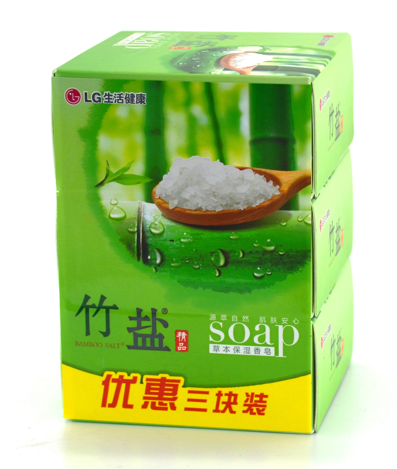 促销价3-6块优惠装正品韩国LG竹盐精品香皂草本保湿控油洗脸洗澡 - 图0