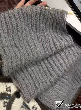 羊毛混纺雪花纱新手款双元宝围巾手工diy棒针编织材料包织围巾.