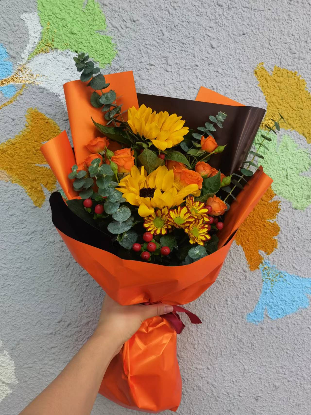 向日葵小雏菊花束公司年会商务活动鲜花同城速递 杭州吴山花鸟城