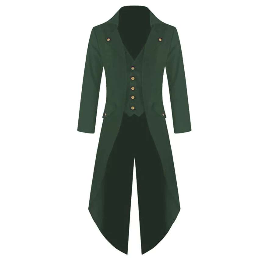 Мужское вместительное trench coat, ретро длинная куртка, европейский стиль, панк-стиль, косплей