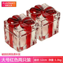 Flaventime lead-free glass butterfly knot with lid sugar jar wedding celebration gift dried fruit candy jar storage jar