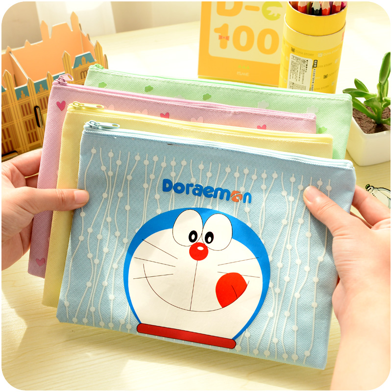 韩国文具可爱学生牛津布帆布A4拉链文件袋卡