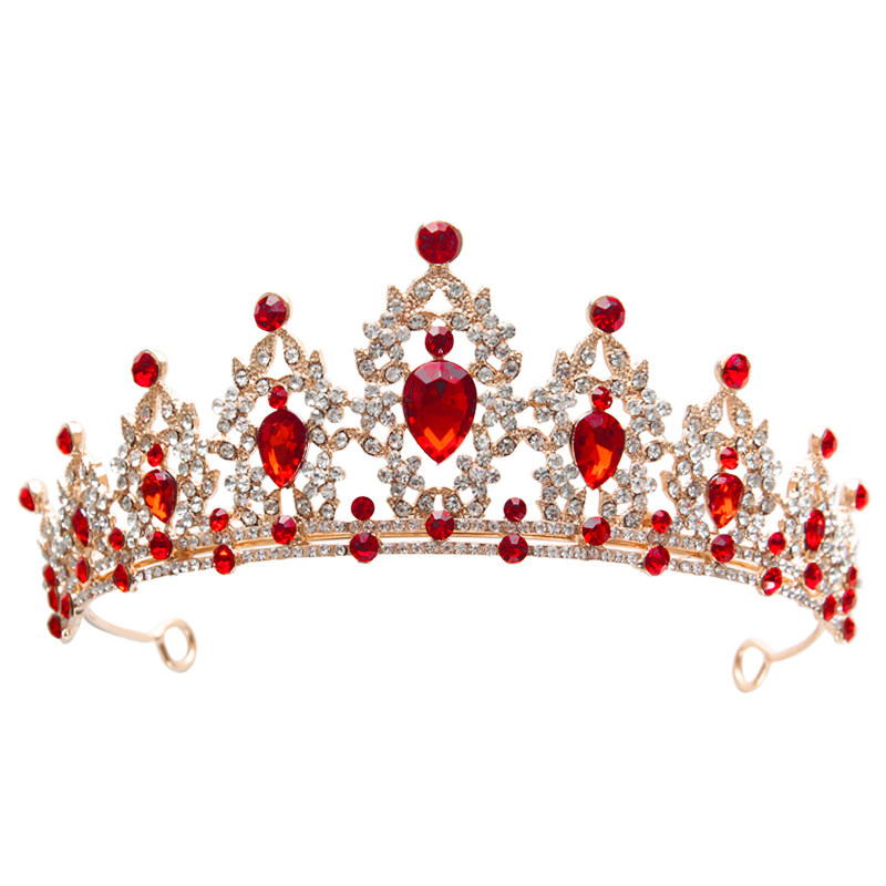 新娘皇冠黑色头饰婚纱水晶发箍公主头冠生日成人王冠高级感万圣节