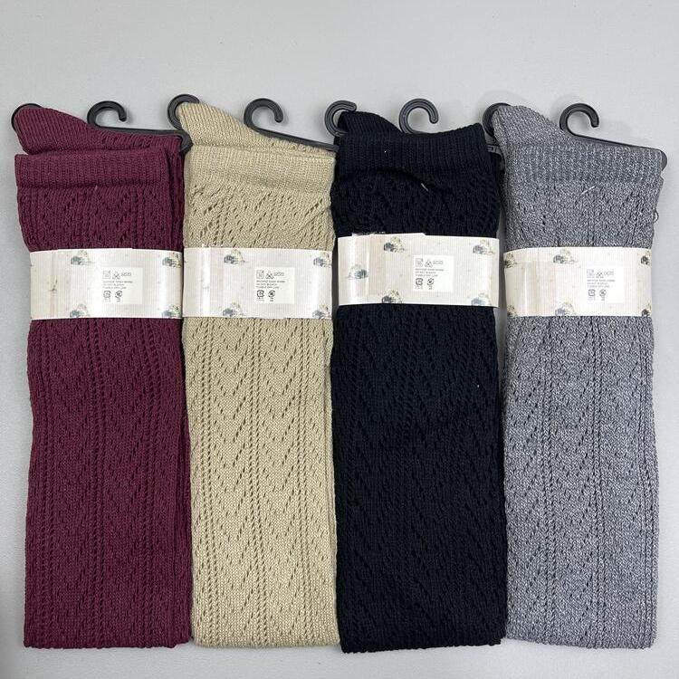 2025新品日系春夏薄款网眼镂空小众棉混长筒女士过膝袜子网红潮袜,淘宝优惠券,粉丝福利购,淘宝优惠卷