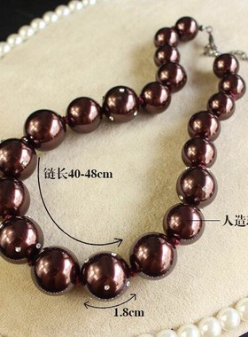 复古颈链亚克力珍珠质感中性