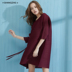 Miyake gấp 2019 phụ nữ mới cắt tay áo dài rộng kích thước lớn là khí chất mỏng Một chiếc áo chữ - váy đầm đầm đẹp 2021 váy đầm
