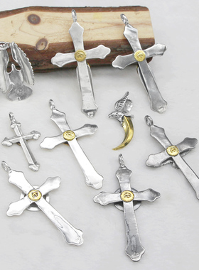 银势羽毛老鹰复古做旧十字架吊坠