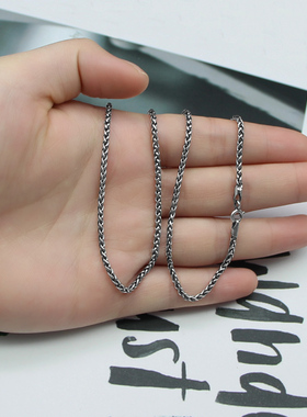 银势s925纯银男女个性麻绳项链
