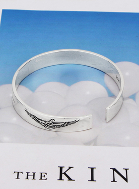 银势情侣纯银老鹰开口手环日韩