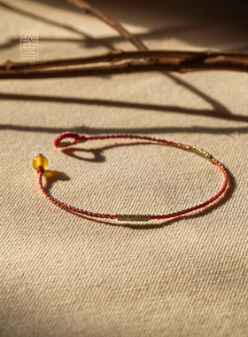 手工编织纪念日手链简约