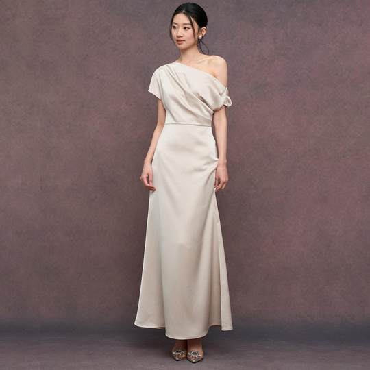 TANSSHOP champagne color bridesmaid dress new style multi-style niche satin long style can be worn in daily life high-end light dress