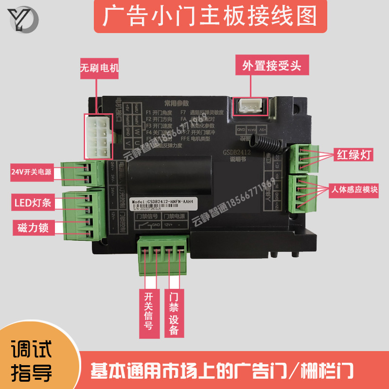 电动广告门控制主板直流无刷电机通用控制器小区门禁配件平开门板 - 图1