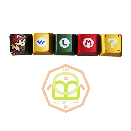 PBT五面热升华任天堂马里奥键帽OEM个性键帽机械键盘帽樱桃机械轴 - 图0