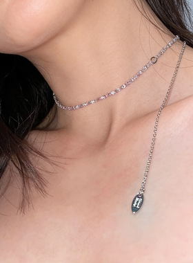 2026新款925银粉色金属项链轻奢小众温柔风精致百搭少女心锁骨链