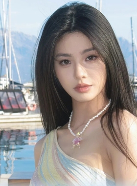 可爱海星彩色多巴胺个性夸张ins风仿珍珠锁骨链小众旅游度假颈链