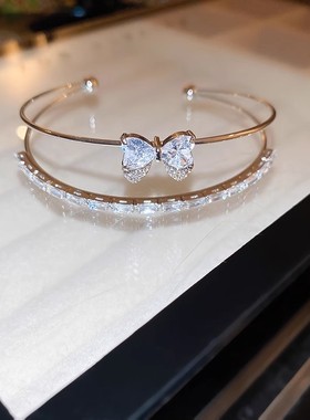 轻奢镶钻蝴蝶结手镯女