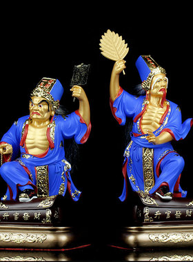 2023新款七爷八爷像家用阴神乩童神摆件黑白无常佛像大二爷伯神像