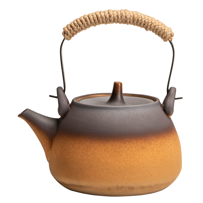 粗陶罐罐茶煮茶器户外家用功夫提梁茶壶陶瓷炭火围炉煮茶炉子单个 - 图0