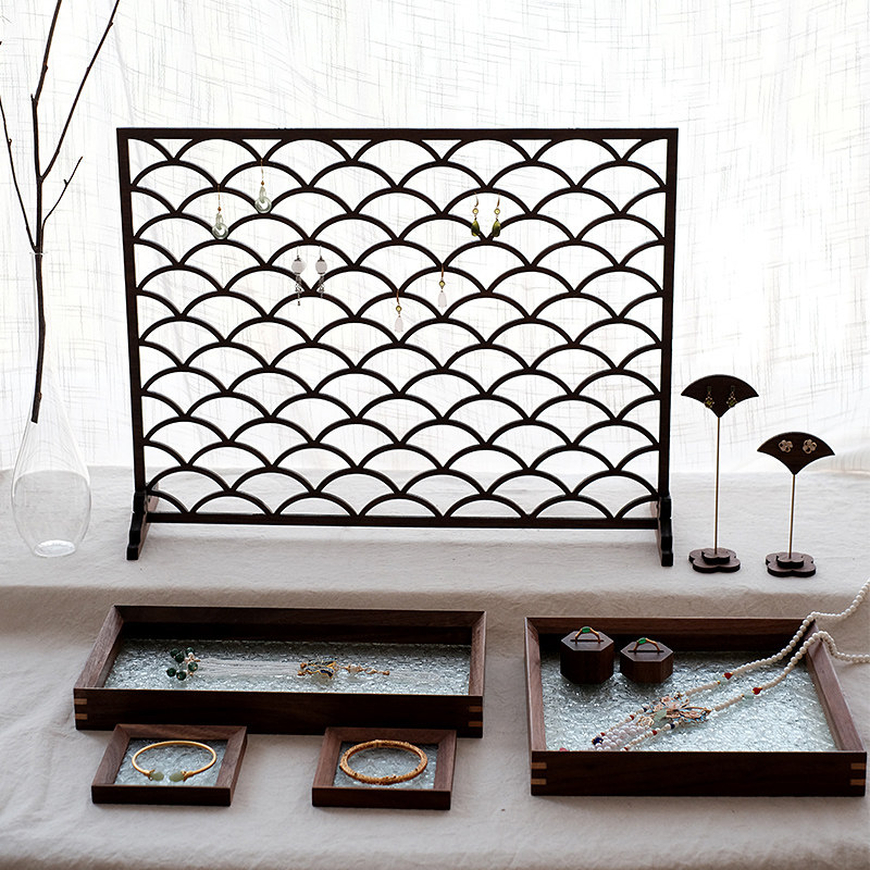 首饰展示架复古中国风饰品陈列架耳环项链珠宝店铺摄影背景板道具,淘宝优惠券,粉丝福利购,淘宝优惠卷