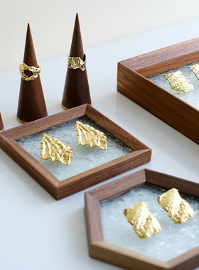 复古中式方形玻璃托盘饰品收纳