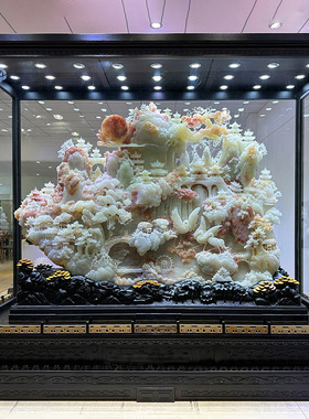 石诚记天然玉石大型雕刻摆件中式