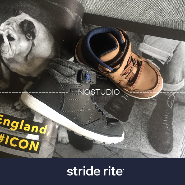 STRIDE RITE美国品牌喜健步高帮可机洗拼接皮靴儿童冬靴宝宝防滑