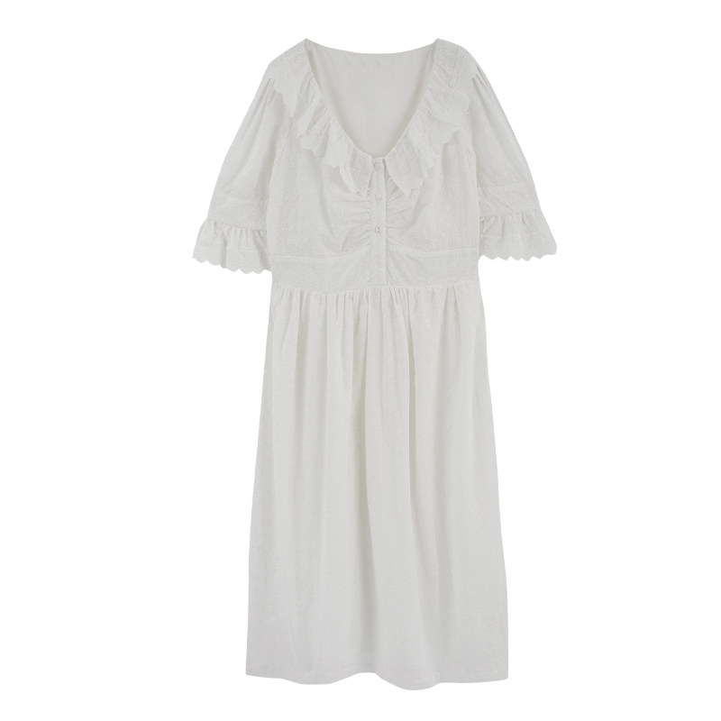 【上新九折】爱蔷薇荷叶袖女生连衣裙 爱蔷薇女装连衣裙