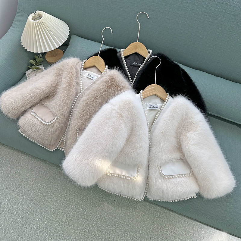 女童皮草外套秋冬加厚保暖仿狐狸毛洋气上衣儿童宝宝毛毛棉衣童装,淘宝优惠券,粉丝福利购,淘宝优惠卷