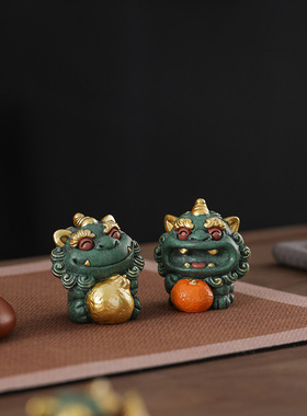 事业有成新中式招财风狮爷创意礼品桌面车内装饰品摆件客厅餐边柜