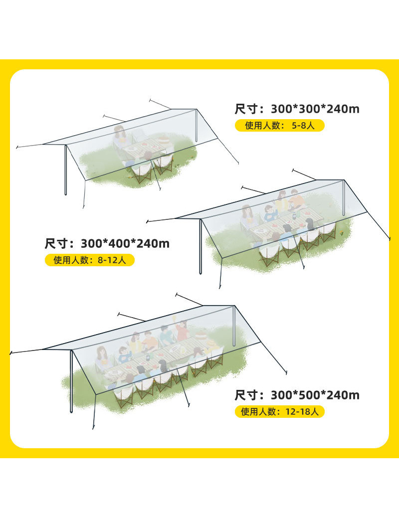 春游遮阳棚户外帐篷便携野餐野营2024新款天幕户外露营遮阳棚-图2