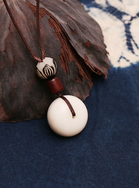 女象牙果平安扣项链菩提子