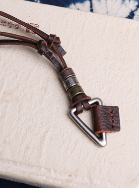 民族风复古三角形长款男毛衣链