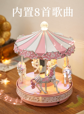 正品圣诞先生旋转木马音乐盒生日