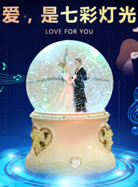 梦中婚礼雪花送女生姐妹音乐盒
