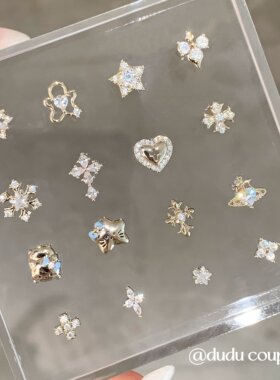 咖金色耳骨钉医用钛钢免摘耳扣女