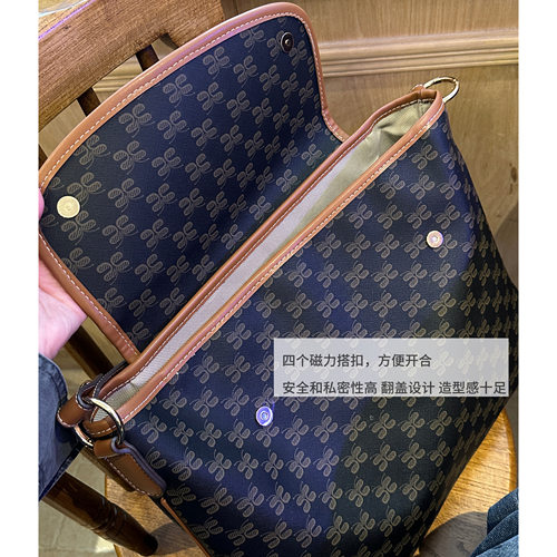 老钱风老花纹邮差包女大容量通勤包hobo中古包斜挎单肩腋下大包包 - 图2