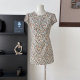 Lin Shiba ຕະຫຼາດດອກໄມ້ງາມລີສອດແບບ Retro Floral Skirt Round Neck Puff Sleeve Waist Sweet A-Line Dress