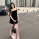 Lin Shiba 100 ອາຊິດ acetic ທີ່ແຕກຕ່າງກັນອະຄະຕິ smart ຕັດ skirt irregular skin-friendly silky skirt ຍາວ