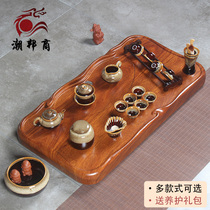 Tea tray Home Flowers Pear Black Sandalwood Whole Solid Wood Kongfu Tea Suit Drainage Tea Table Tea Sea Rectangular Brief