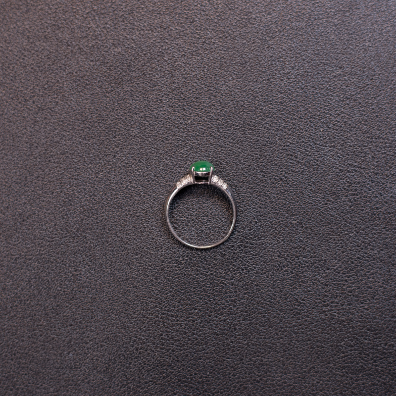 Juhuige Burmese natural grade A jade green ring