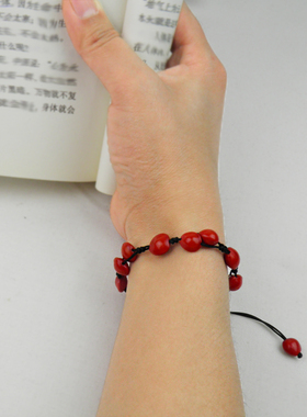 红色纯天然相思豆学生女甜美手链
